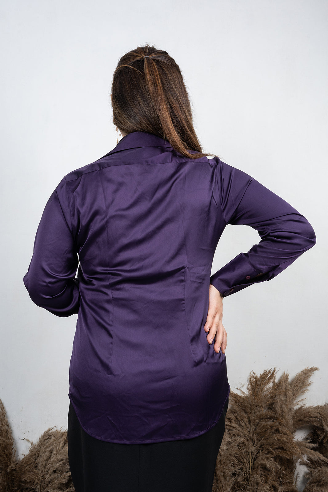 VISHIMA Satin Silk Shirt | Purple