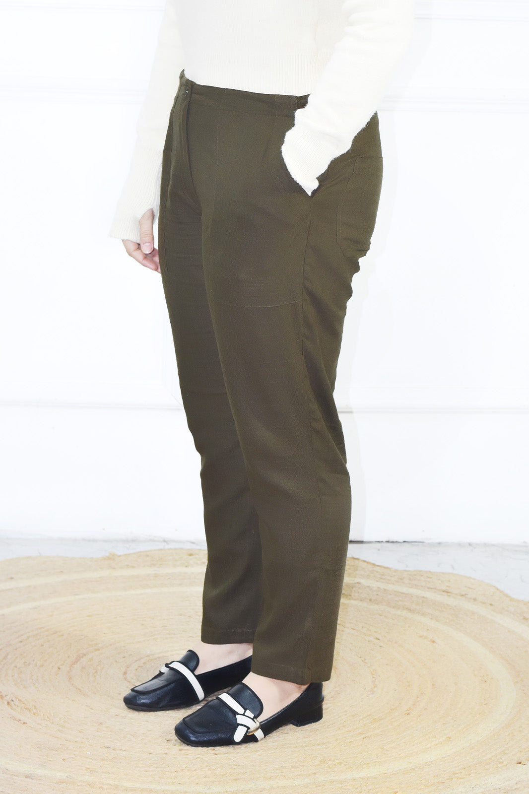 VISHIMA Cotton Linen Pant | Olive Green