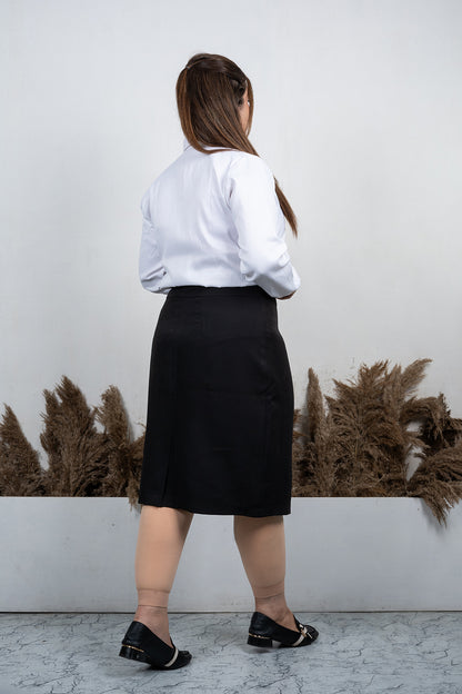 VISHIMA Skirt and Shirt Combination - Pencil Skirt and Shirt | Black & White