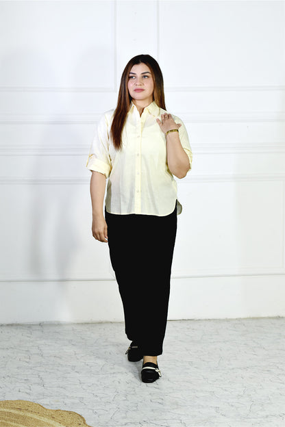 VISHIMA Pant Shirt Combination - Cotton Linen Pants and Shirt | Cream & Black