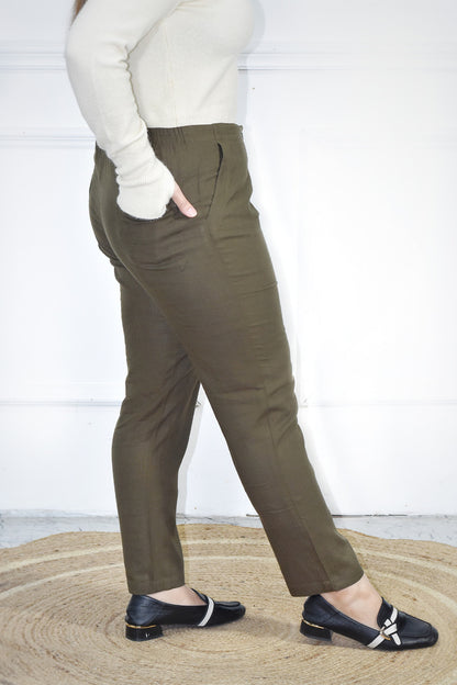 VISHIMA Waistcoat Co-ord Set - Cotton Linen Waistcoat and Trousers | Olive Green